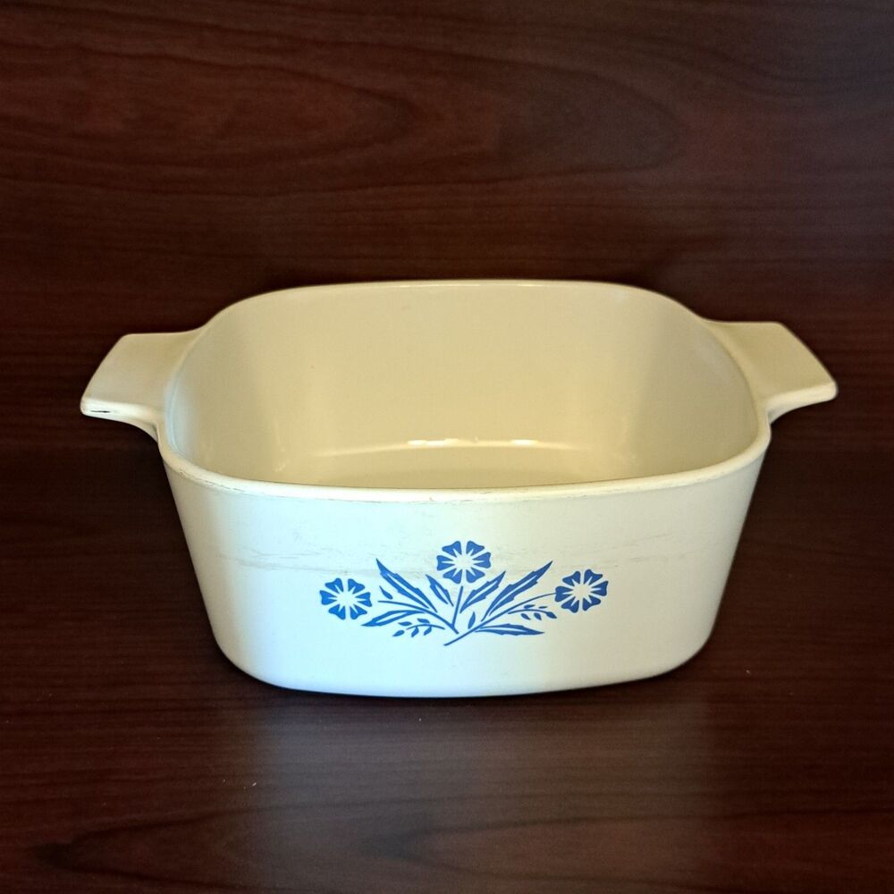 Vintage Rare Corning Ware Blue Cornflower A-1 1/2 Hologram Stamp 70s Bakeware